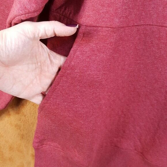 LUNYA Mens Sweatshirt Medium Maroon Pullover Crew RESTORE DOUBLE FACED LAHGO - Picture 2 of 8